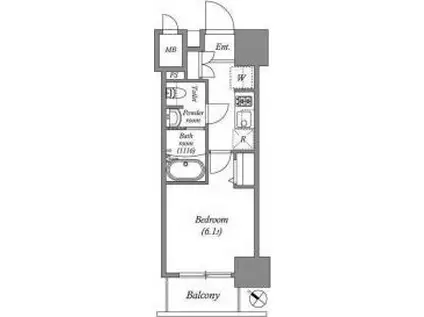 オーパスホームズ南行徳(1K/3階)の間取り写真