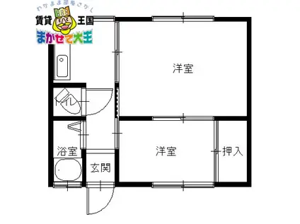 葉山ビル(2K/3階)の間取り写真