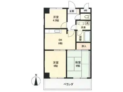 パセール長良(3DK/2階)の間取り写真