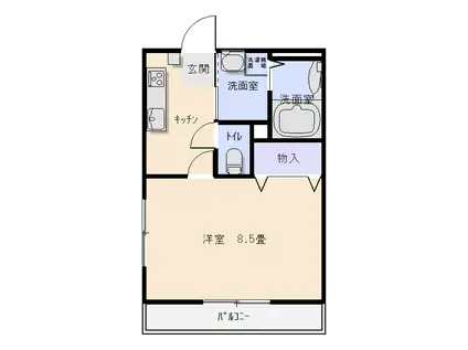 南アルプスガーデンC(1K/1階)の間取り写真