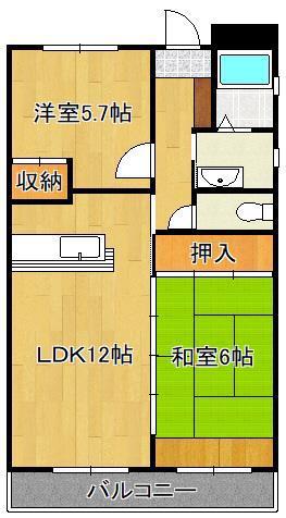 志井ガーデンヒルズ(2LDK/2階)の間取り写真