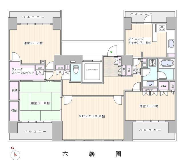 藤和シティホームズ六義園(3LDK/9階)の間取り写真