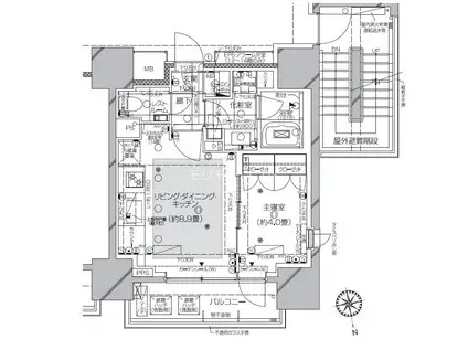 ピアース渋谷(1LDK/7階)の間取り写真