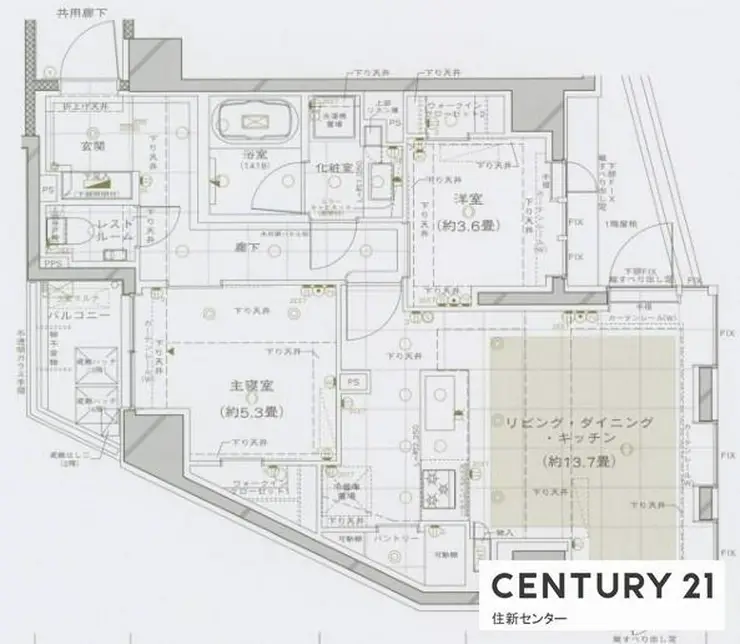 ピアース代々木上原 2階階 間取り