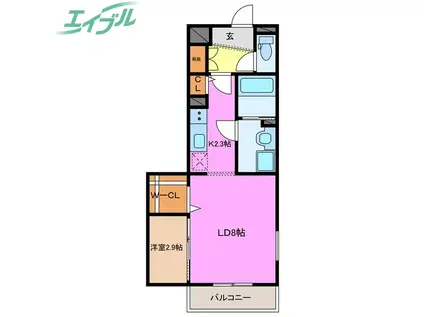 アルフレンテ(1LDK/4階)の間取り写真