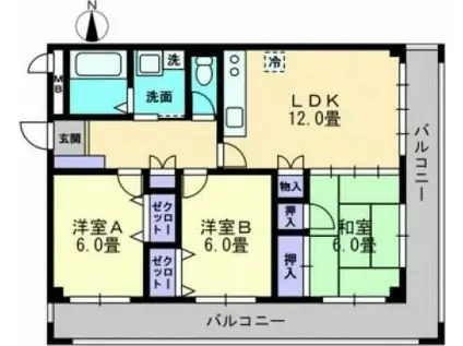ラ・シャンブル21(3LDK/2階)の間取り写真