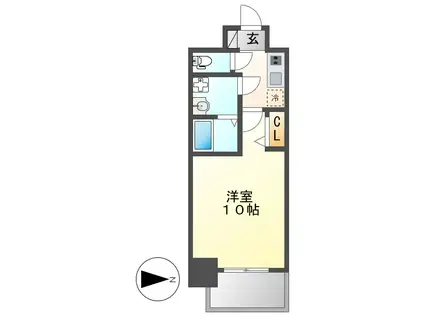 プレサンス上前津プレス(1K/13階)の間取り写真