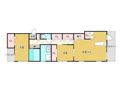 アルテマイスター堀川(2LDK/4階)の間取り写真