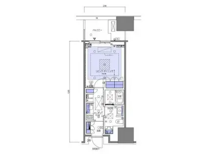 麻布台ヒルズレジデンスB(1K/6階)の間取り写真