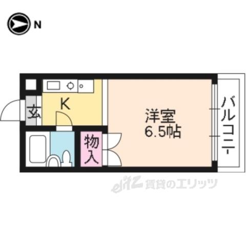 メイプル渡辺1(1K/4階)の間取り写真