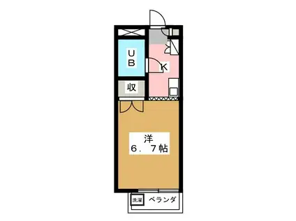 レスト小杉II(ワンルーム/1階)の間取り写真