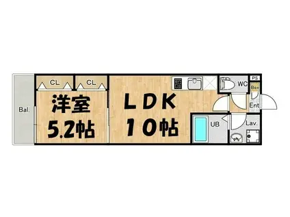 ジーメゾン春日部大場(1LDK/1階)の間取り写真