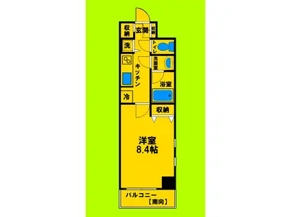 エスフォート江坂垂水町(1K/8階)の間取り写真