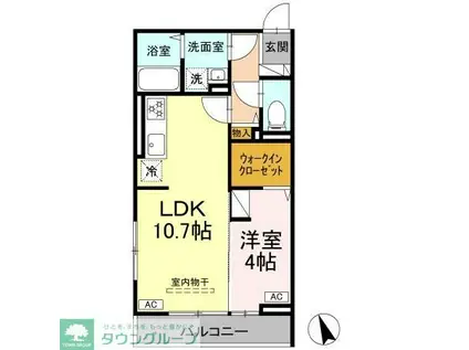 DBLESS湘南藤沢(1LDK/2階)の間取り写真
