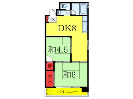 サンケイコーポ(2DK/5階)の間取り写真