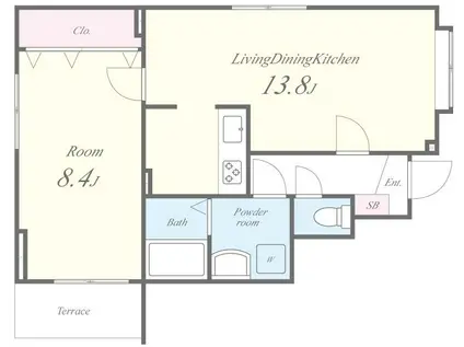 日比谷パティオ(1LDK/1階)の間取り写真