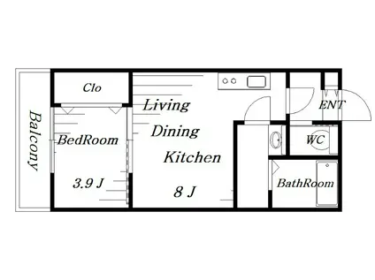 フロレゾン稲毛(1LDK/3階)の間取り写真
