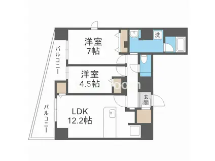 セイワパレス森ノ宮中央(2LDK/8階)の間取り写真