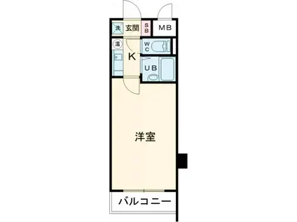 リバーヴュー長岡(1K/13階)の間取り写真