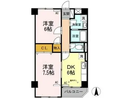 MSYビル(2DK/2階)の間取り写真