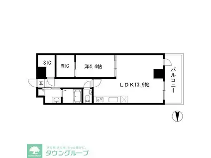 VIARE STORIA(1LDK/11階)の間取り写真