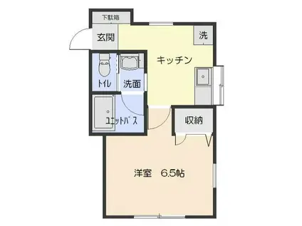 エル・プエルト(1K/1階)の間取り写真