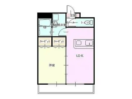 BLUE CIEL(1LDK/3階)の間取り写真