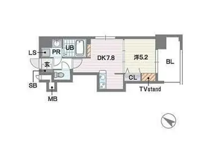レキシントン・スクエア白金(1DK/10階)の間取り写真