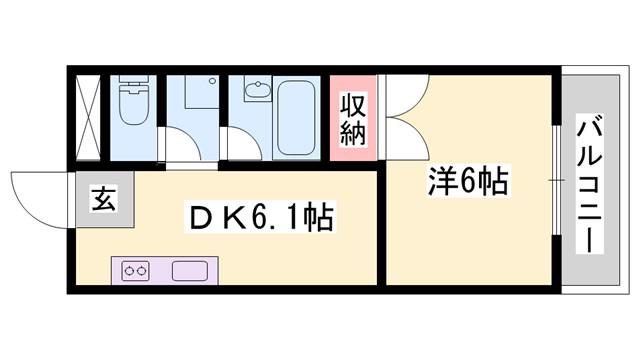 コーポラス城北(1DK/3階)の間取り写真
