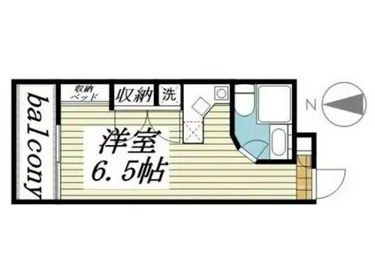 ラパルフェドフォルティーヌ(ワンルーム/5階)の間取り写真