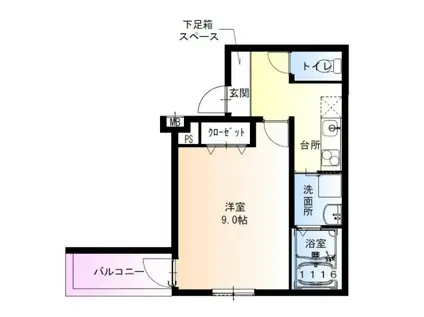 フジパレス高井田5番館(1K/3階)の間取り写真
