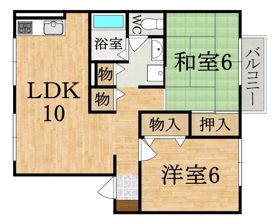 グランシャリオ(2LDK/2階)の間取り写真