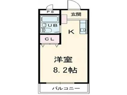 ベイグランデ北栄(ワンルーム/4階)の間取り写真