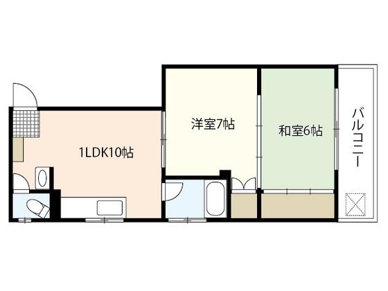 ツバメビル(2LDK/4階)の間取り写真