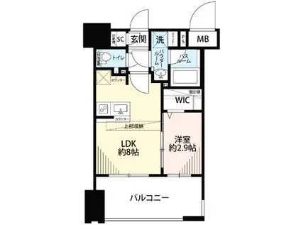 グランフォーレ小倉シティタワー(1LDK/7階)の間取り写真