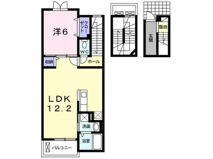 オーブアビタシオン(1LDK/3階)の間取り写真