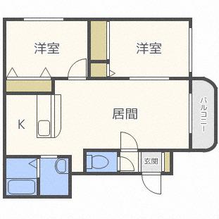 イーストパーク(2LDK/2階)の間取り写真