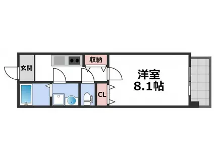 ドゥエリング上汐(1K/7階)の間取り写真