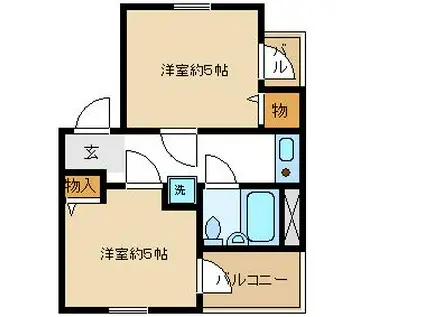 ミングルAP.エストマーレ鶴見(2K/5階)の間取り写真