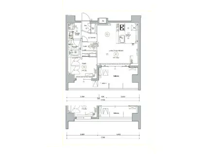 シーフォルム上野アジールコート(1LDK/9階)の間取り写真