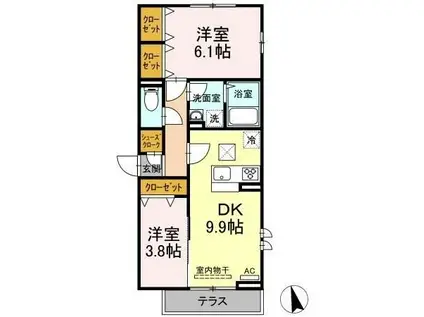 セジュール西台5(2DK/2階)の間取り写真