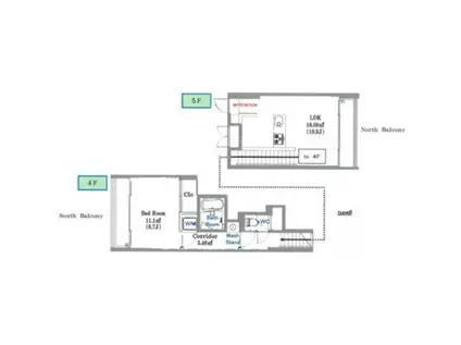 都営三田線 蓮根駅 徒歩5分 5階建 築11年(1LDK/3階)の間取り写真