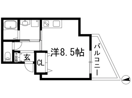 ココディール(ワンルーム/3階)の間取り写真