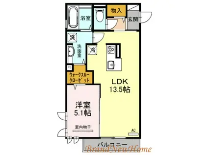 シエロ グランデ(1LDK/2階)の間取り写真