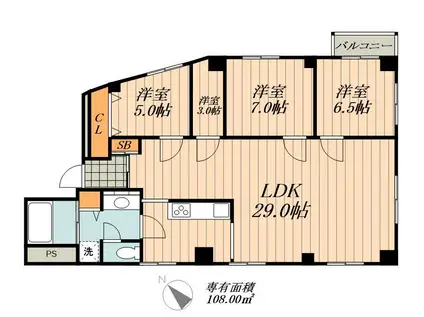 ハイウッド栄(4LDK/6階)の間取り写真
