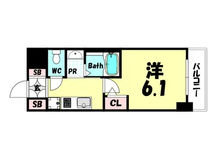 ESTEMCOURT神戸元町IIブリーズ(1K/12階)の間取り写真