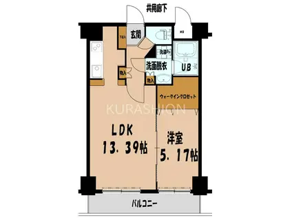 クリエート高宮(1LDK/2階)の間取り写真