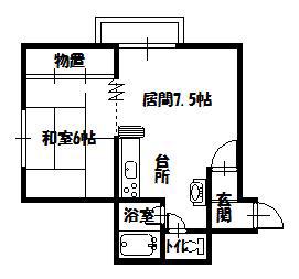 イーグル311(1DK/6階)の間取り写真
