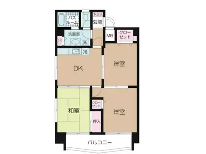 関内ロイヤルガーデン(3DK/5階)の間取り写真