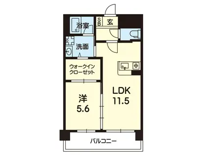 コンシェリア九品寺(1LDK/5階)の間取り写真